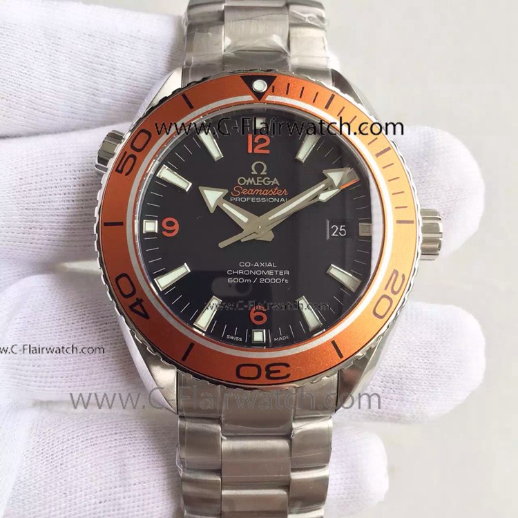 Super Clone Omega Seamaster 8500 Planet Ocean SS Orange Watch